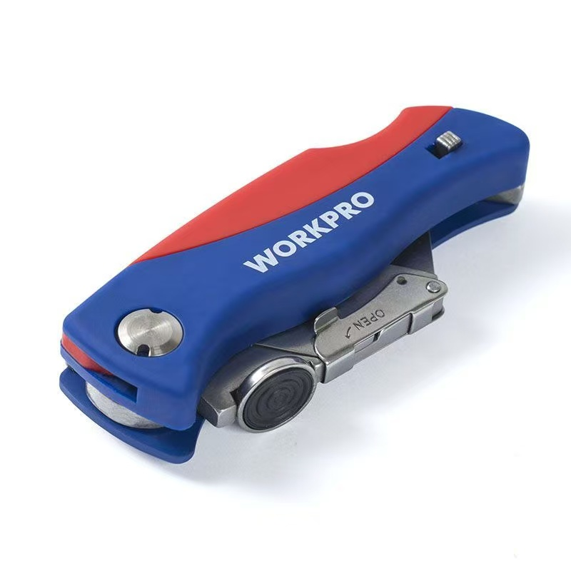 双色柄可储刀片式折叠刀